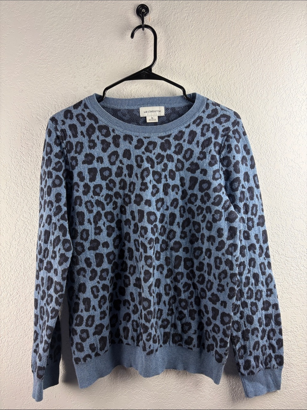 Liz Claiborne Heathered Blue Cotton Sweater Size XL NC0195